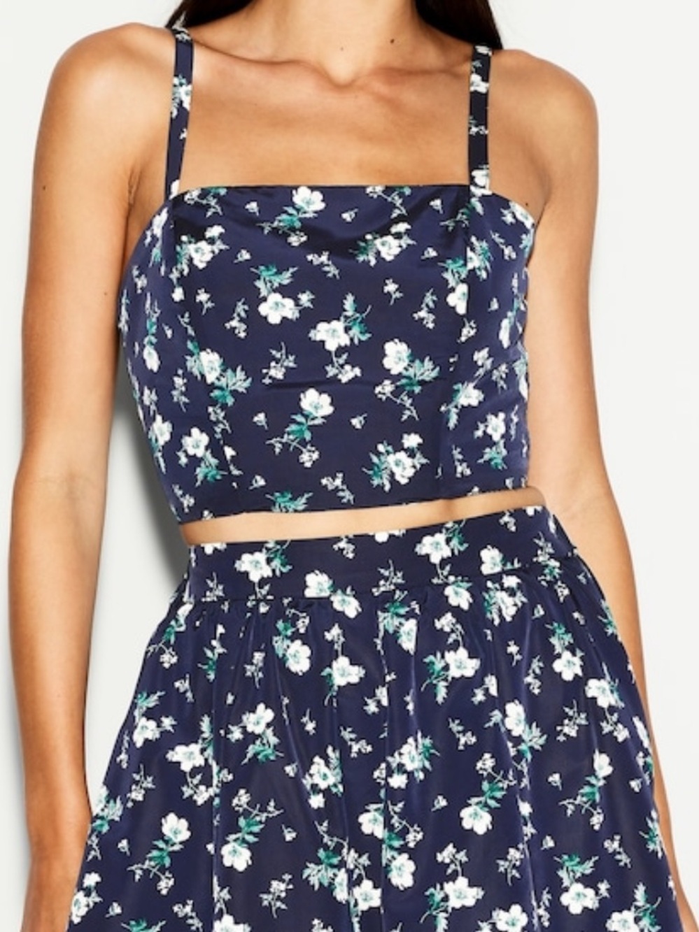 Taffeta Cropped Tank Top/Size Large